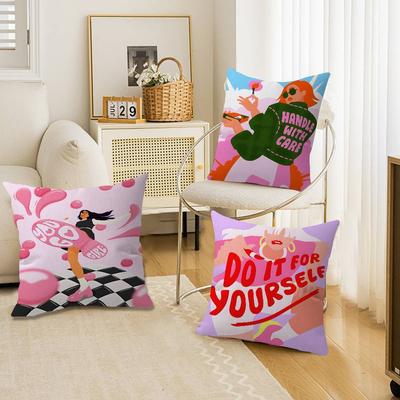 Feminist Fashion Art Pink Girl Cushion Cover Decorative Pillow Sofa Home Decor Case Pillow Cases