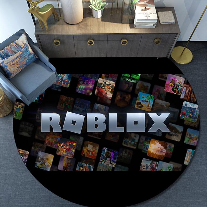 Roblox pattern round rug,Carpet Rug for Living Room Bedroom Playroom ,Non-slip Floor Mat,Holiday Gifts and Birthday Gifts.
