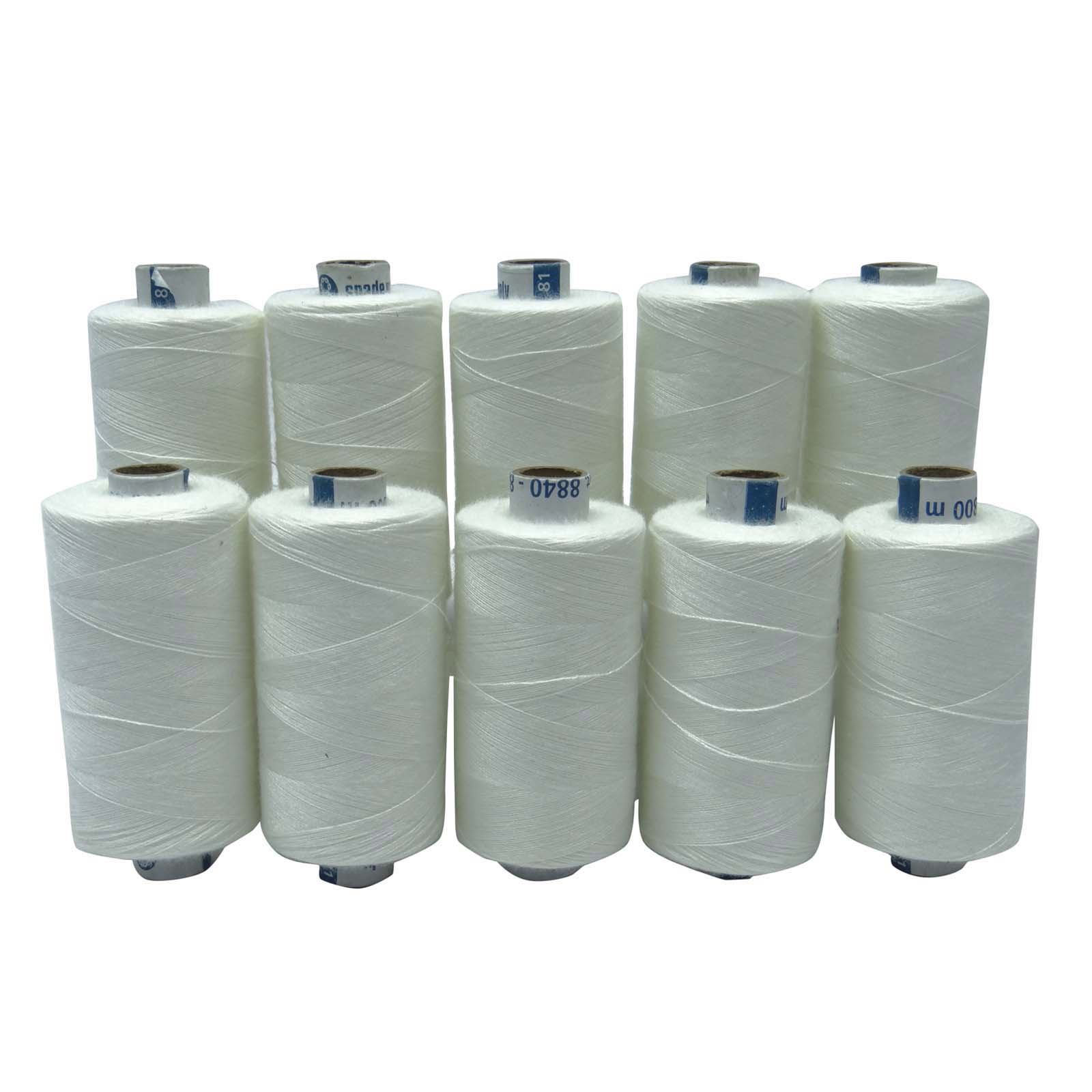 

Ручна швейна котушка для оверлоків, поліестер, темно-бордова трубка, 800 метрів 1 Box - 10 Spools 800 Mtr білий