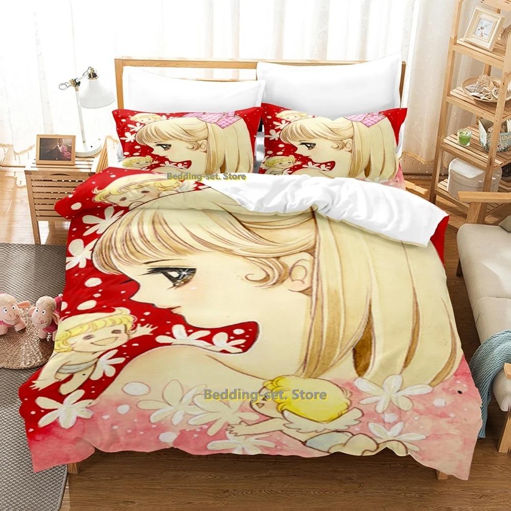 Candy Candy 3D Kawaii Anime Beddengoed Set Enkel Twin Volledig Queen King Size Dekbedovertrek Sets voor Volwassen Kind Slaapkamer