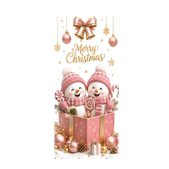 Decorative Stickers for Store Christmas Window Clings, Cute Snowman Santa Penguin Reindeer Durable Sunproof Glass Decal Glass, Reusable Holiday Static