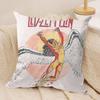 Band Lled Zzeppelin Cushion Cover Silky Short Plush Sofa Pillow Cover Hidden Zipper Soft Dustproof Case for Home Decor