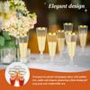 50Pcs Plastic Champagne Flutes Gold Trim Champagne Flute Easy To Grip Mimosa Glasses for Weddings Parties Cocktail Cups