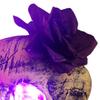Halloween Skull Statue with Flower Plastic Small Size Human Head Bone Sculpture Collectible Skeleton Figurine for Indoor Outdoor Decor