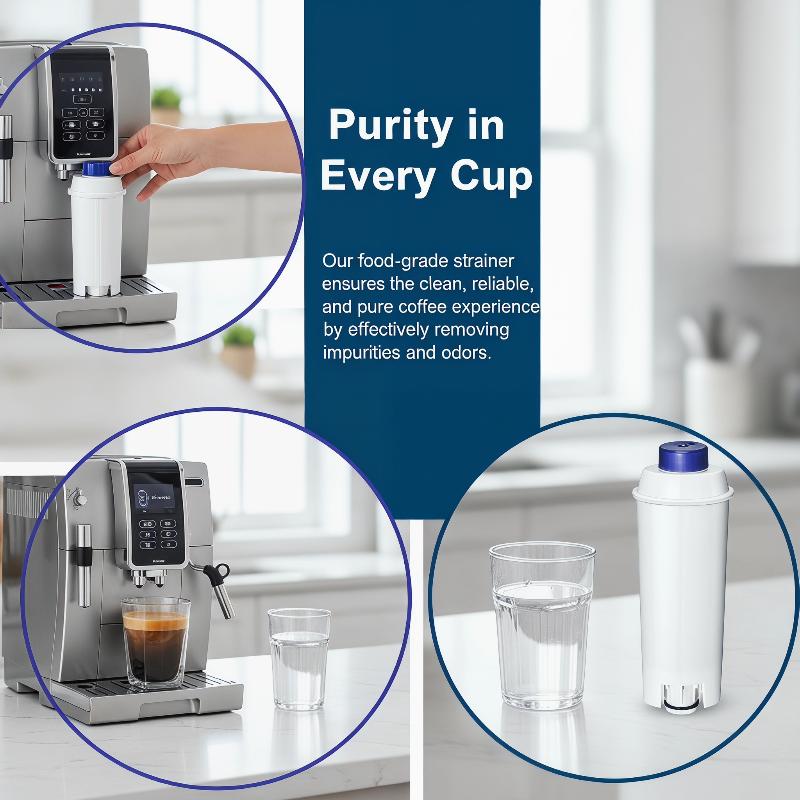 3pcs Activated Soft Water Filter for DLSC002 ECAM Efficient At Removing Contaminants for Better Tasting Coffee