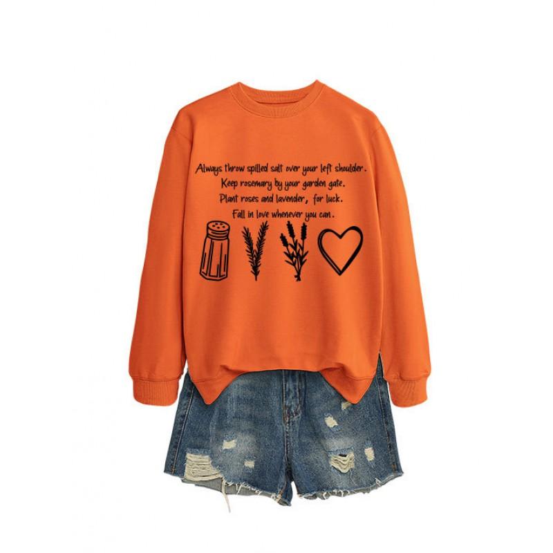 Womens Oversized Cotton Blend Hoodie Sweatshirt With Graphic Print Winter Casual Wear