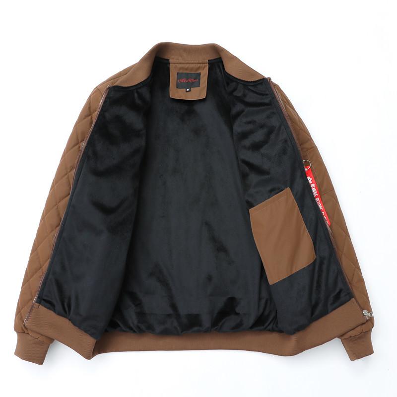 Men's autumn and winter new leather plaid fleece thickened warm leather jacket men's winter versatile leather jacket cotton jacket