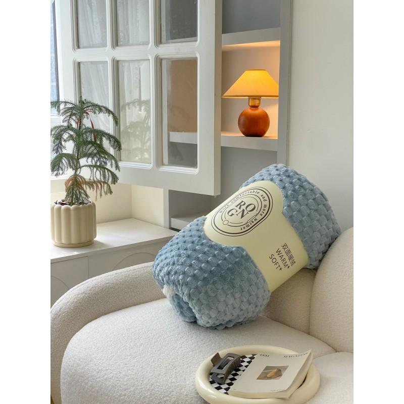 Thick Winter Fleece Blanket With Chenille Texture Solid Color Double-Layer Throw Bed Sofa Ultra Soft Warm Plush