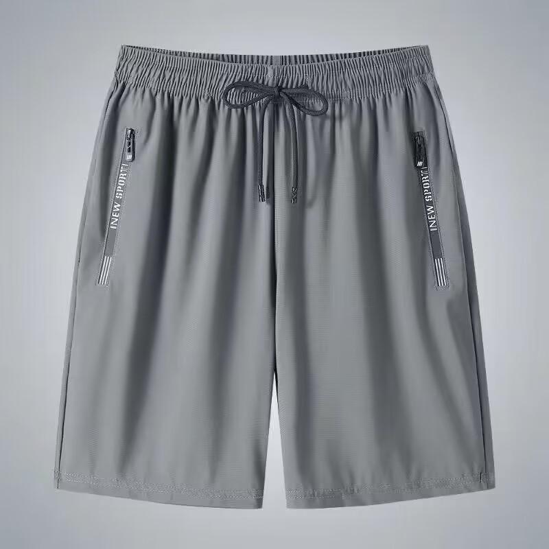 Men's Summer Ice Silk Quick-Dry Elastic Shorts - Lightweight, Breathable Sportswear for Youth.