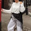 Breathable Fringed Shawl Soft Solid Scarf New Waist Scarf  Jeans Decoration