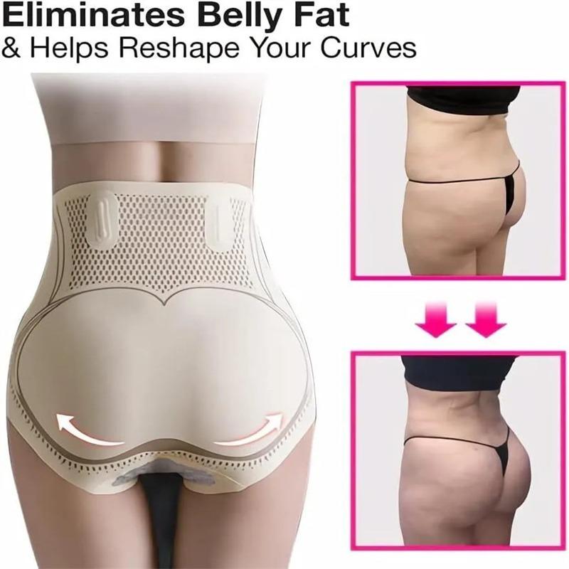 1 X Ice Silk Shapewear Panty High Waisted Tummy Tucking & Hip Lifting Fiber Repair Shaping Panty Postpartum Girdle Body Panty