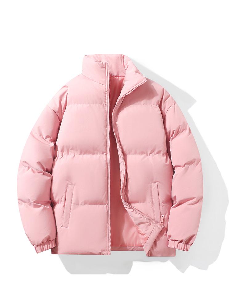 Unisex Trendy Stand Collar Thick Puffer Jacket - Winter Cotton-Padded, Loose Fit for Men and Women