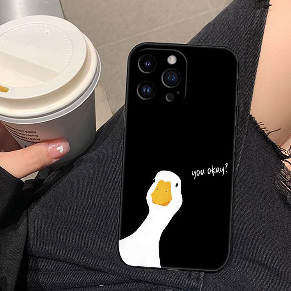 Cartoon Duck Goose Cover Phone Case For iphone Apple 17 AIR 16E 16 15 14 13 12 11 Pro XR Max 8 7 Plus TPU Case Funda Shell Capa