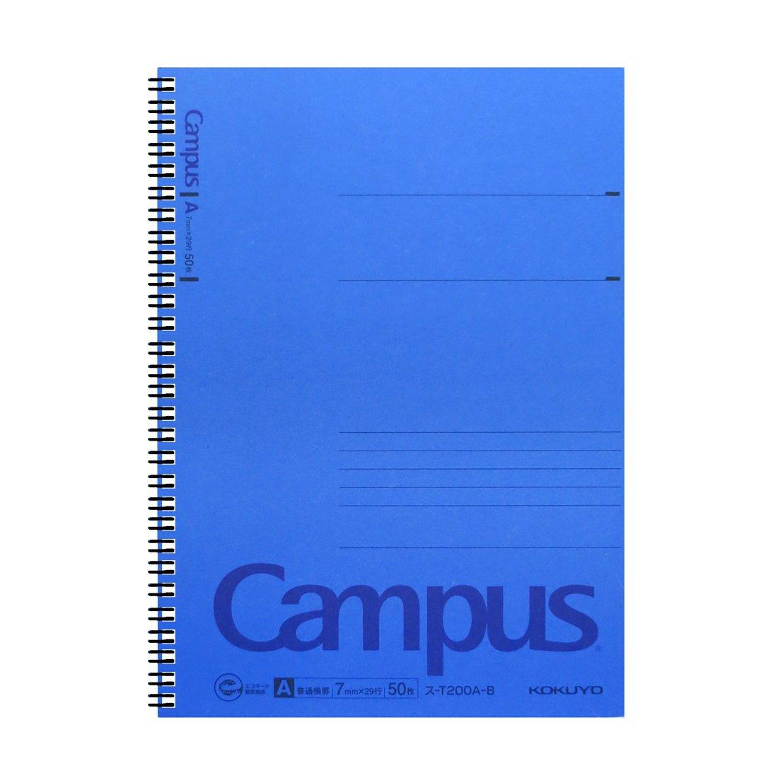 

Блокнот Kokuyo Campus на двойной спирали, размер 6, 50 листов, синий, в клетку A, (Полу-B5), Листы, Su-T200A-B, синий