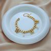 Stainless Steel Gold Plated Butterfly Pearl Cuban Link Bracelet Women Y2K Sweet & Edgy Hollow Butterfly Charm Jewelry Gift