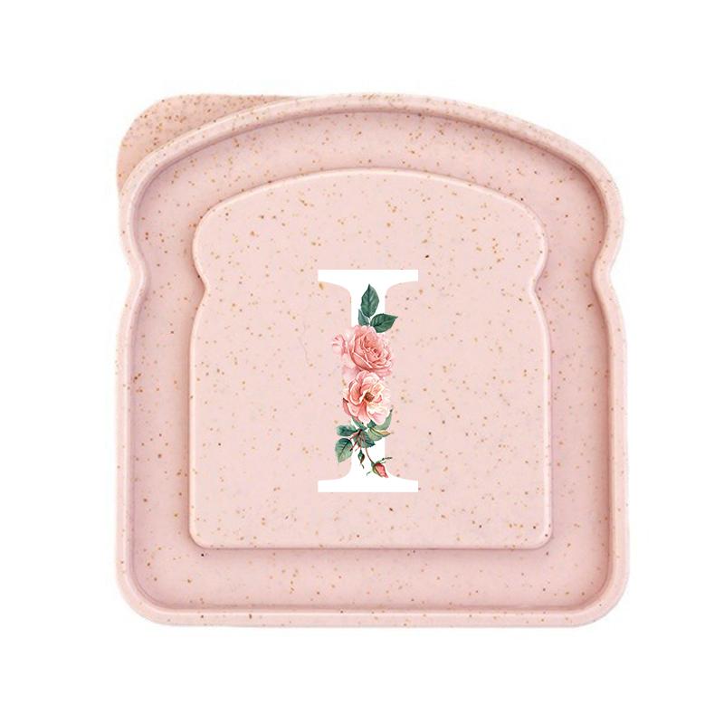 Initials Marked Toast Box Alphabet A-Z Reusable Sandwich Container Box Food Container Sealable Container Small Container