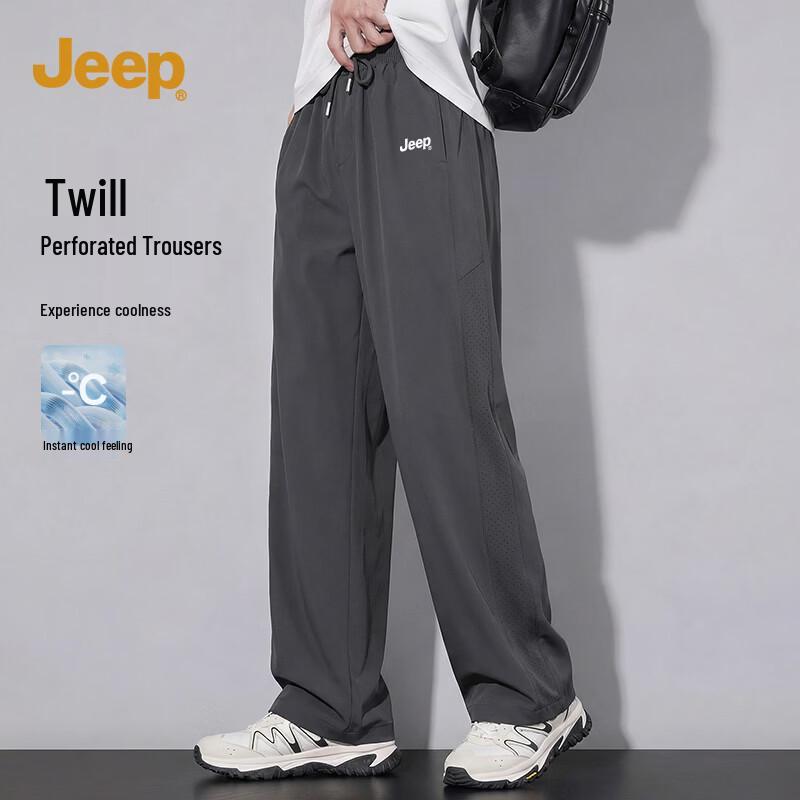 

JEEP Men s American Streetwear Twill Side-Perforated Casual Pants 2XL