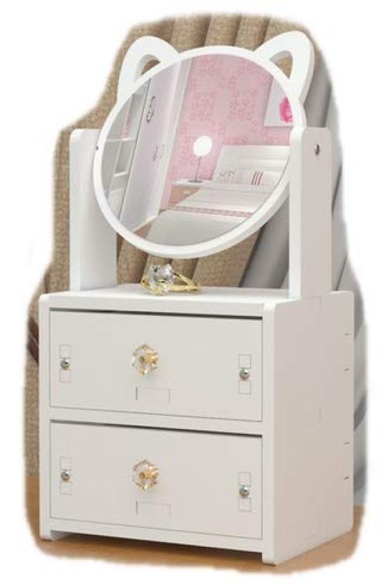 

Зеркало настольное хранение стильный макияж кошачьи уши милый мини-комод белый для девочек регулируемый угол компактный стиль ушей [CFT TIME] (Кот 2)