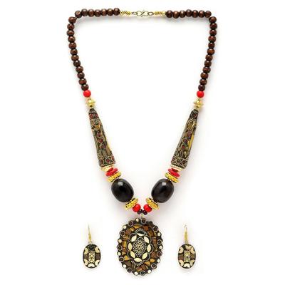Latest Stylish Traditional Tibetan Pendant Necklace Jewellery Set for Women