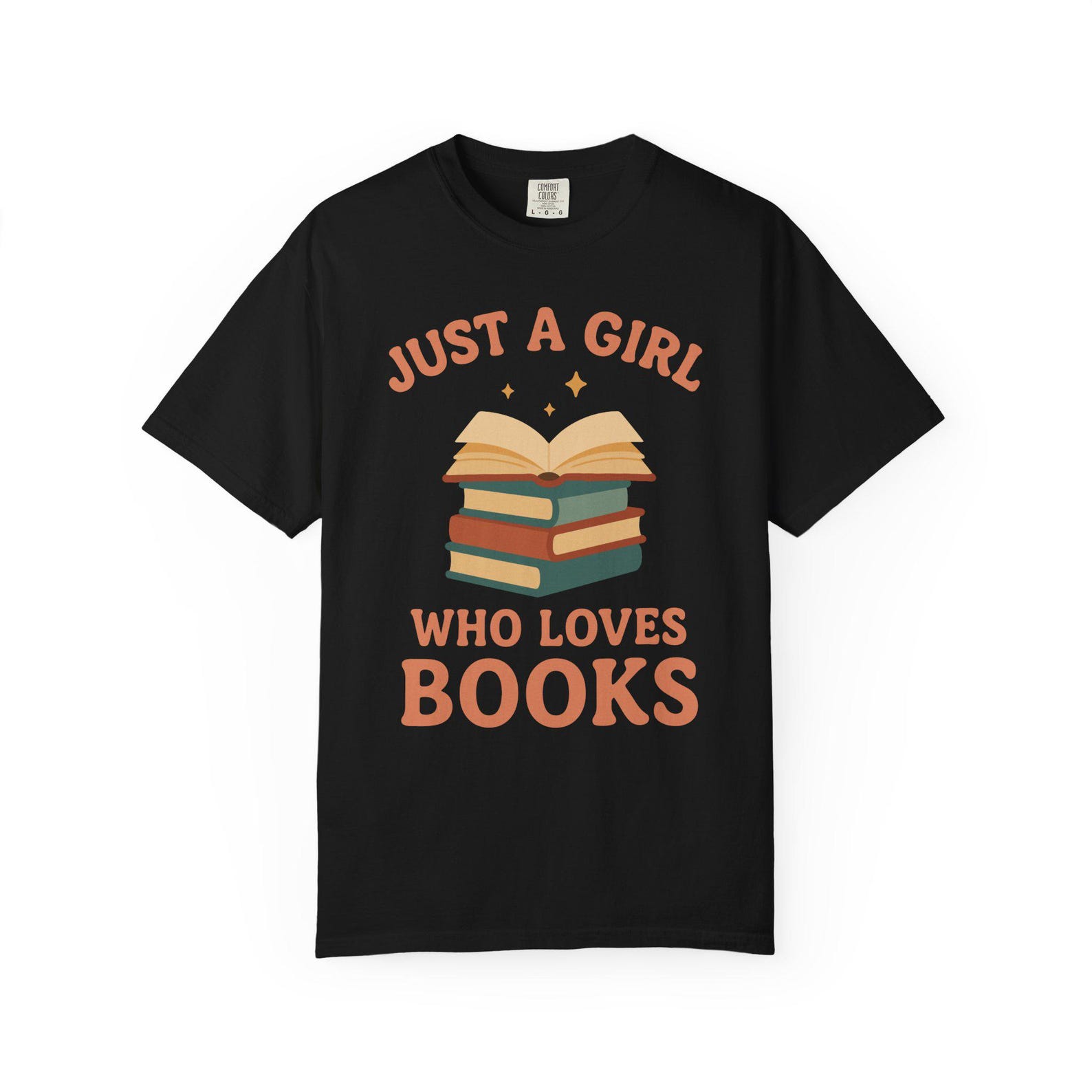 Comfort Colors Just a Girl Who Loves Books T-Shirt - Bookworm Gift 4XL
