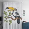 Cute Toucan Sits On The Tree Tulle Curtain For Living Room Sheer Valance Curtain For Kitchen Bedroom Window Drapes