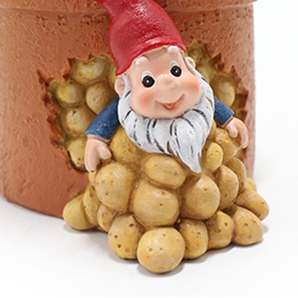 Innovative Resin Dwarf Flower Pot Ornament Patio Garden Elf Succulent Pot Planter Decoration