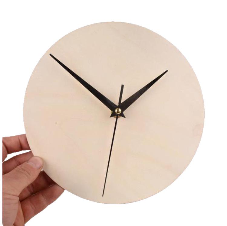 DIY Wooden Dial Wall Clock: Round Wood Board for Kids' Painting & Crafting