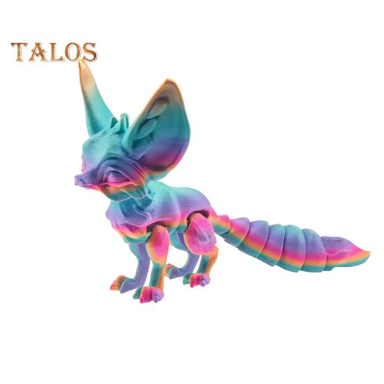 

3D-печатная лиса, шарнирная фигурка лисы с гибким хвостом и конечностями, антистрессовая игрушка лиса для всех возрастов, украшение для рабочего стола разноцветный