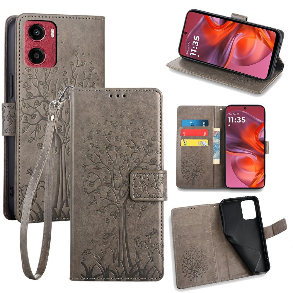 For Motorola Moto G05 4G Case PU Leather Wallet Phone Cover Tree Deer Imprinted