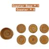 Rattan Coasters Set of 6 - Handwoven Wicker Coasters for Wooden Table, Brown with Holder (3.9 inch)