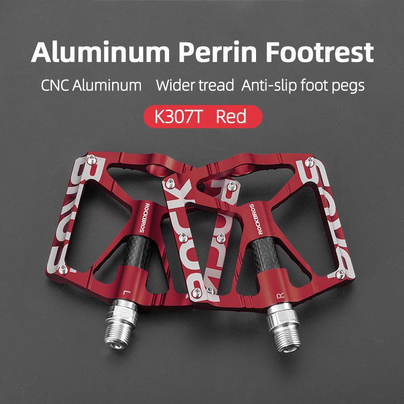 Rockbros Bicycle Pedals Alloy Bearings Cycling Pedals Platform Bike Flat Pedal Pedals Reflective Anti-Slip Mtb Bike Accessories