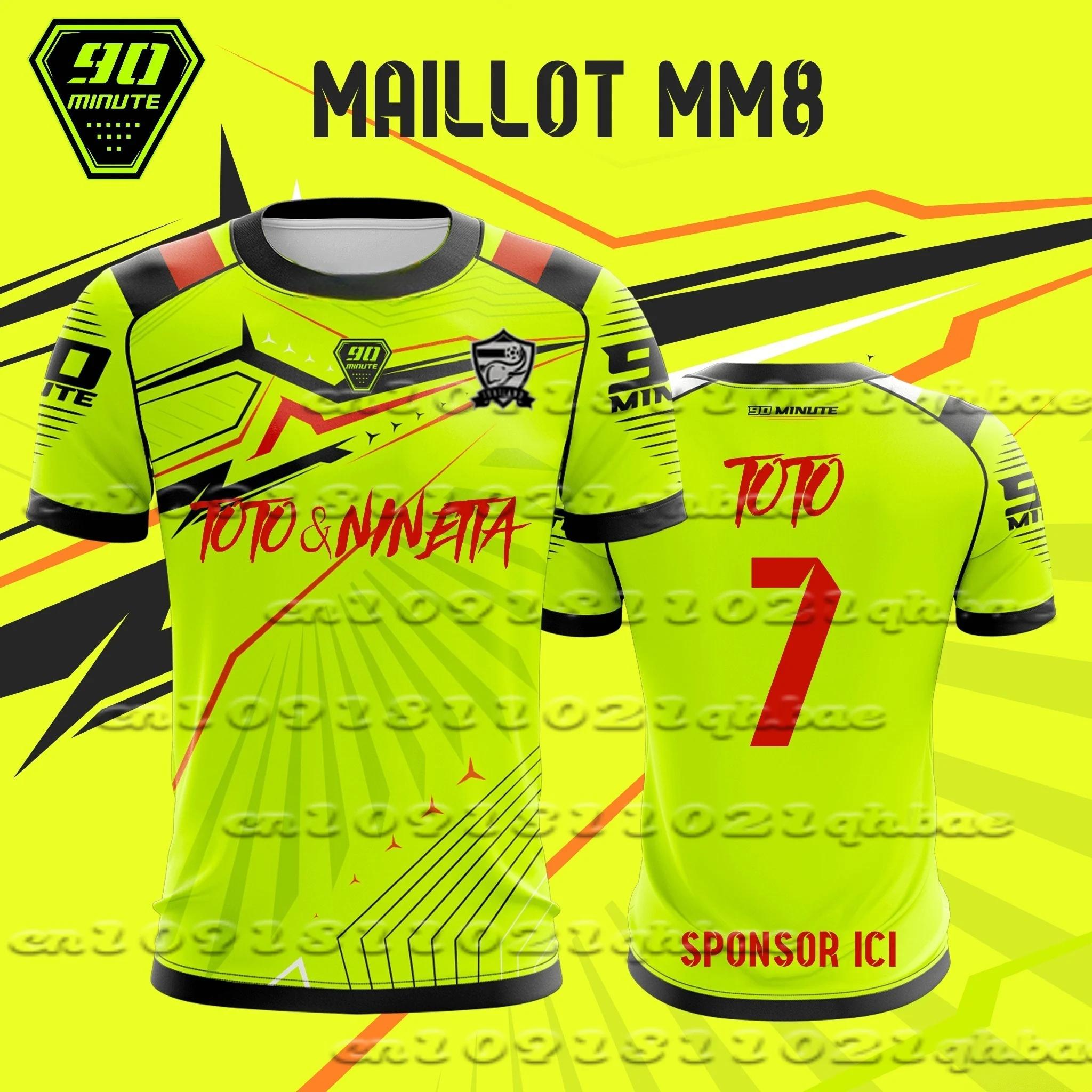 

2025 Новая мужская футболка Maillot 90 Minute Toto & Ninetta Pré Удобная повседневная дышащая футболка, впитывающая пот 2XS