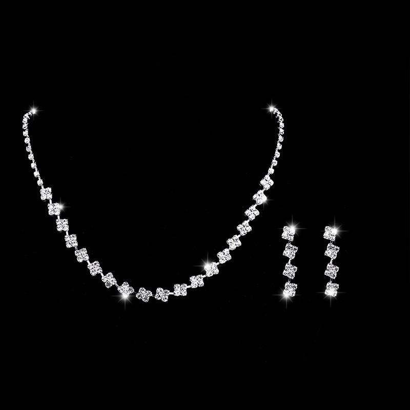 Jewelry Set With Water Drill For Bridal Wedding Gift With Geometric Design For Women