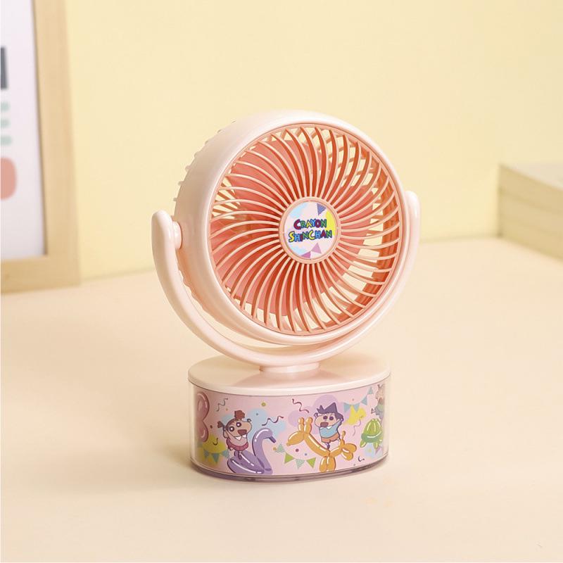 

Rechargeable Crayon Shin-chan USB Desktop Fan - Cute Cartoon Design for Dorms and Offices 129x74x168 mm рожевий
