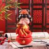 Chinese Girl Figurine Resin Tang Period Doll Traditional Wobble Base for Collectors, Art
