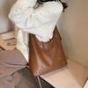 Large capacity shoulder tote bag women's new trendy fashion casual simple commuter bucket bag