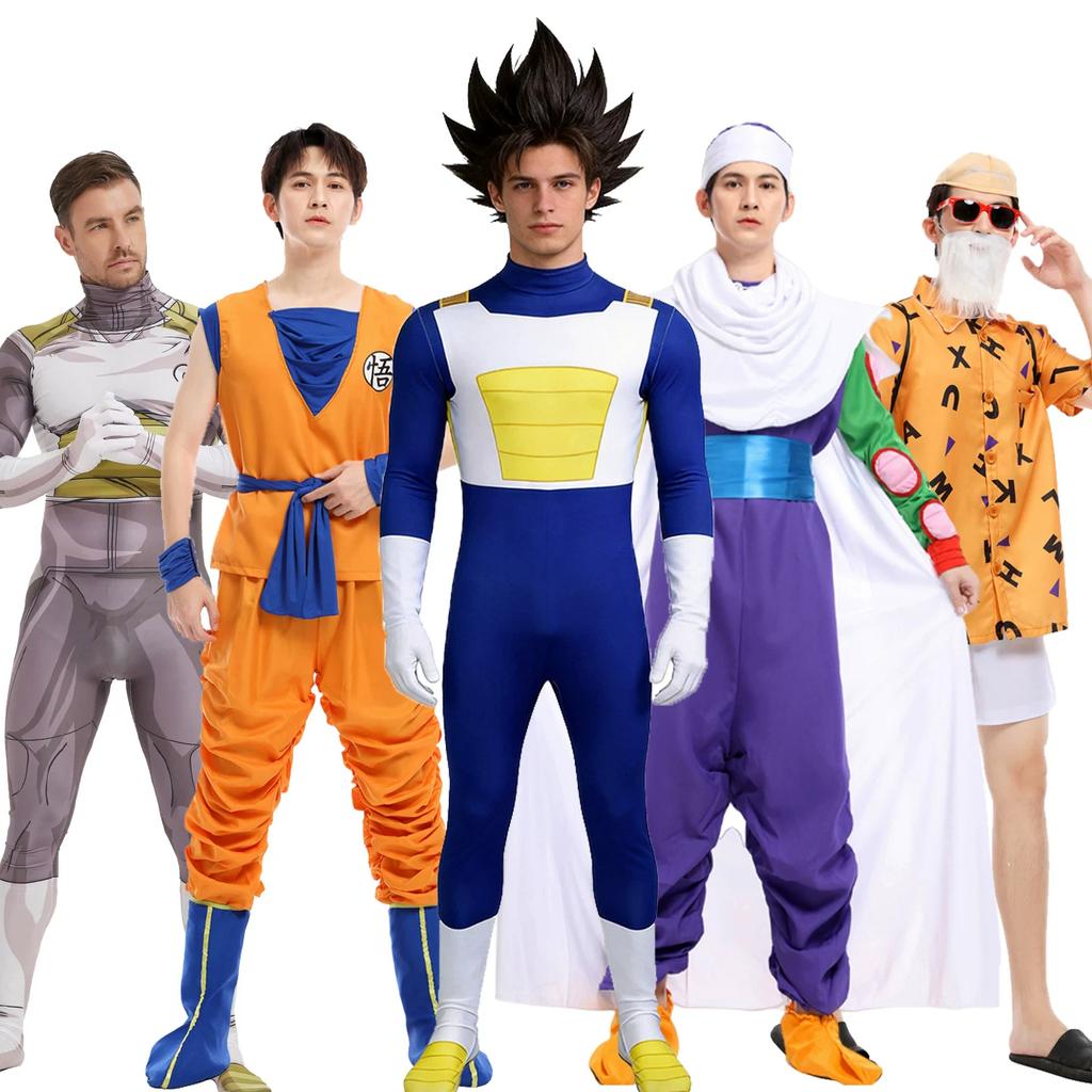 Dragon Ball Goku, Piccolo & Master Roshi Cosplay Costume, Adult Halloween Anime Role Play Suit