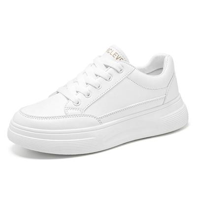 Thick Bottom Small White Shoes Female Spring Fashion White Students Round Head Plate Shoes Sports Leisure Single Shoes