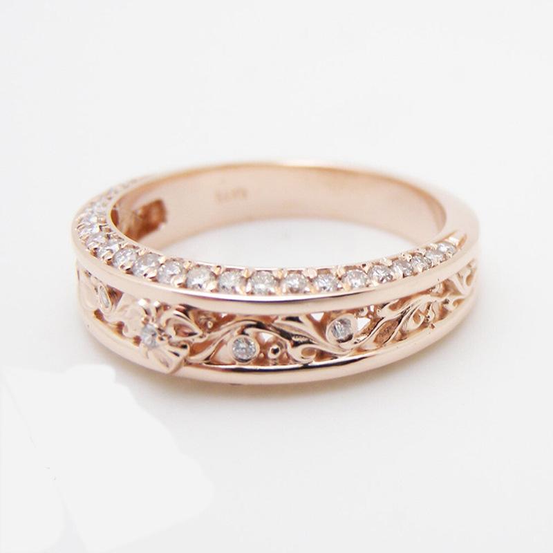 Lindon Classic Copper Alloy Zircon Ring Ladies Jewelry Wedding Promise Party Gift