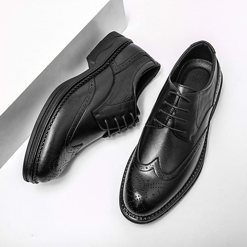 Brock Herrenschuhe Britische Derby Schuhe Erhöht Bräutigam Hochzeit Business Kleid Lässige Lederschuhe Herren Winter