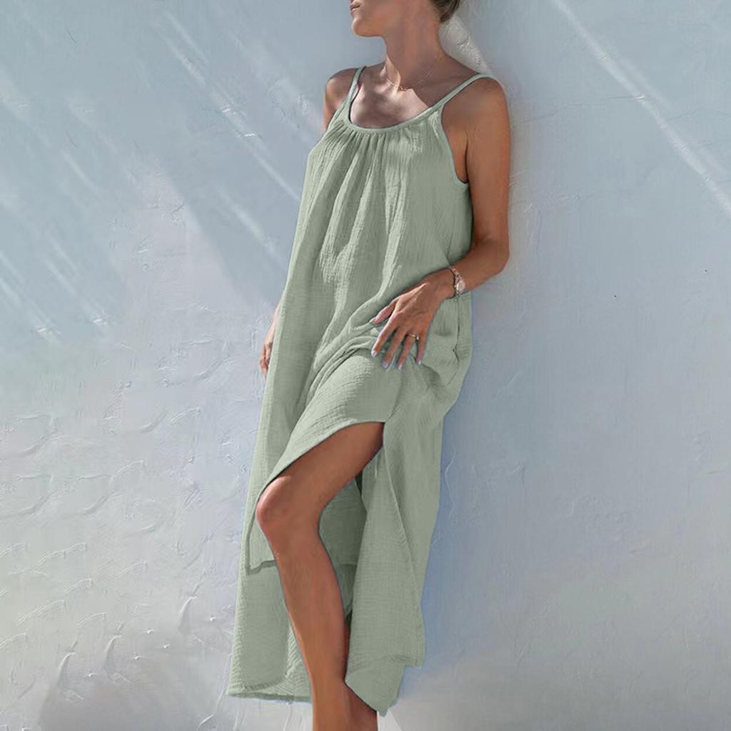 Women's  Backless Dress With Adjustable Straps Backless Casual Dress