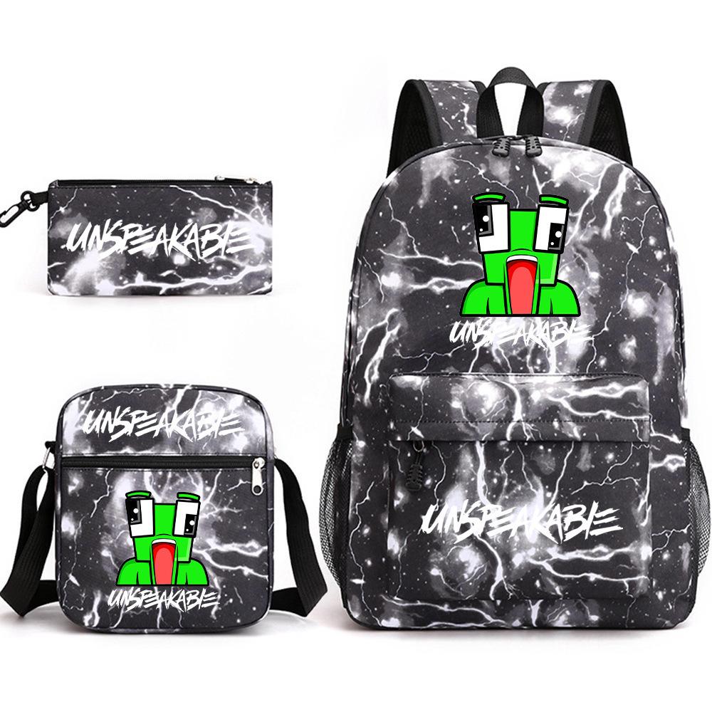 Unspeakable School Bag Fashion Male And Female Student Backpack Casual Crossbody Bag Cartoon Printed Backpack