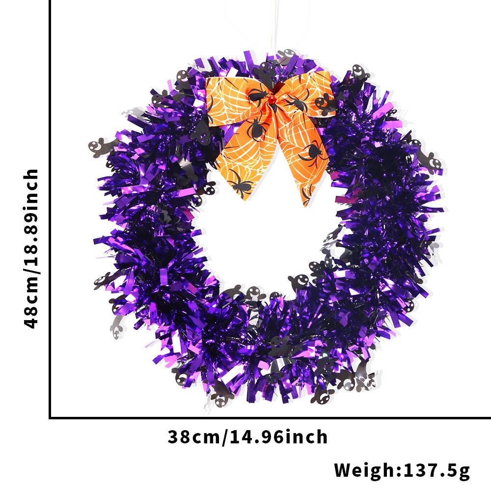 Orange Halloween Pumpkin Wreath Vibrant Colorful Hanging Decoration For Parties Spooky
