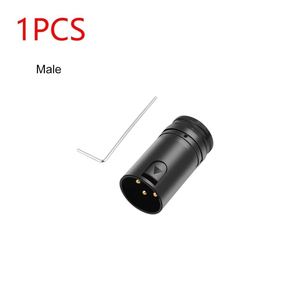 Black Metal Shell 3 Pin Audio Plug Gold Plated Contacts Right Angle XLR Adapter for Speaker System