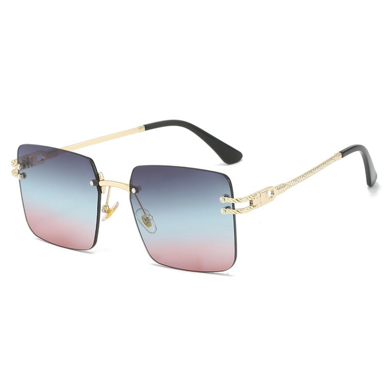 Fashion Square Sunglasses Men Women Gradient Frameless Sun Glasses For Men Popular High Quality Metal Eyewear UV400