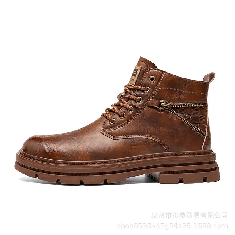 Retro autumn and winter new high-top Martin boots British style thick-soled leather boots outdoor retro short boots