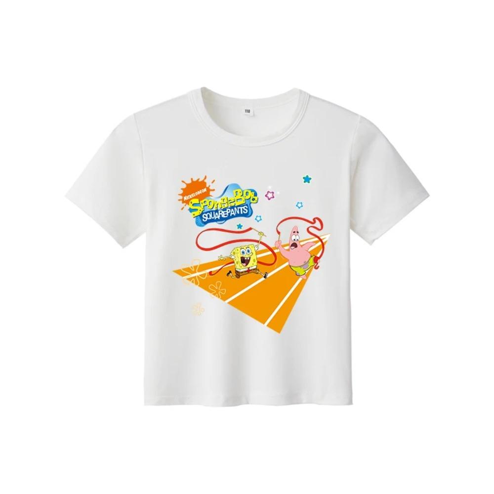 Classic Children's Anime Printed T-shirt with Multiple Styles SpongeBob SquarePant Printed Pattern Children's T-shirt Summer