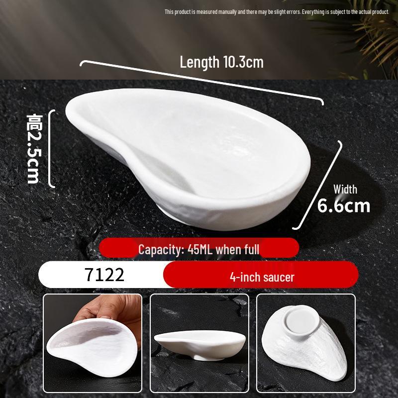 Melamine Porcelain-Style Rice Bowl & Dipping Sauce Dish Set