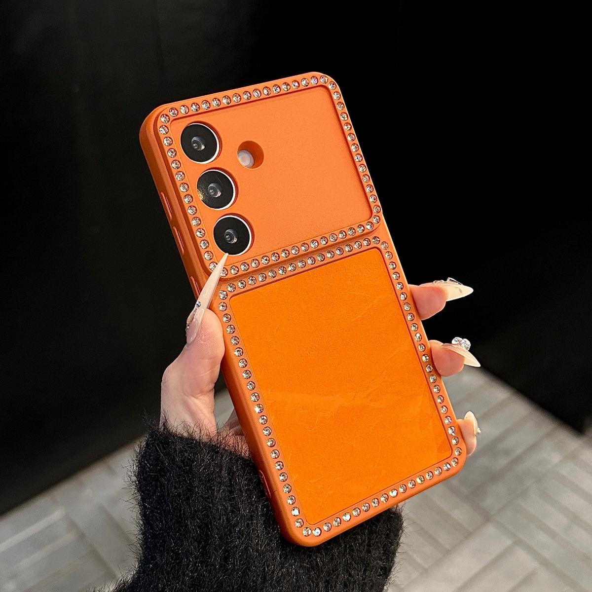 

Fashion Snow Mountain Velvet Glitter Diamond Phone Case For Samsung S26 S25 S24 FE Ultra Plus Camera Protection Shockproof Cover Galaxy S24
