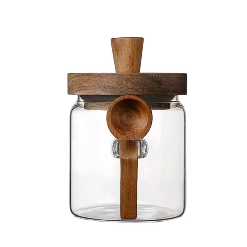 Clear Glass Coffee Canister Airtights Storage Jar For Kitchen Organization
